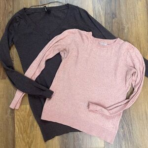 H&M sweater bundle pink and brown size small- medium